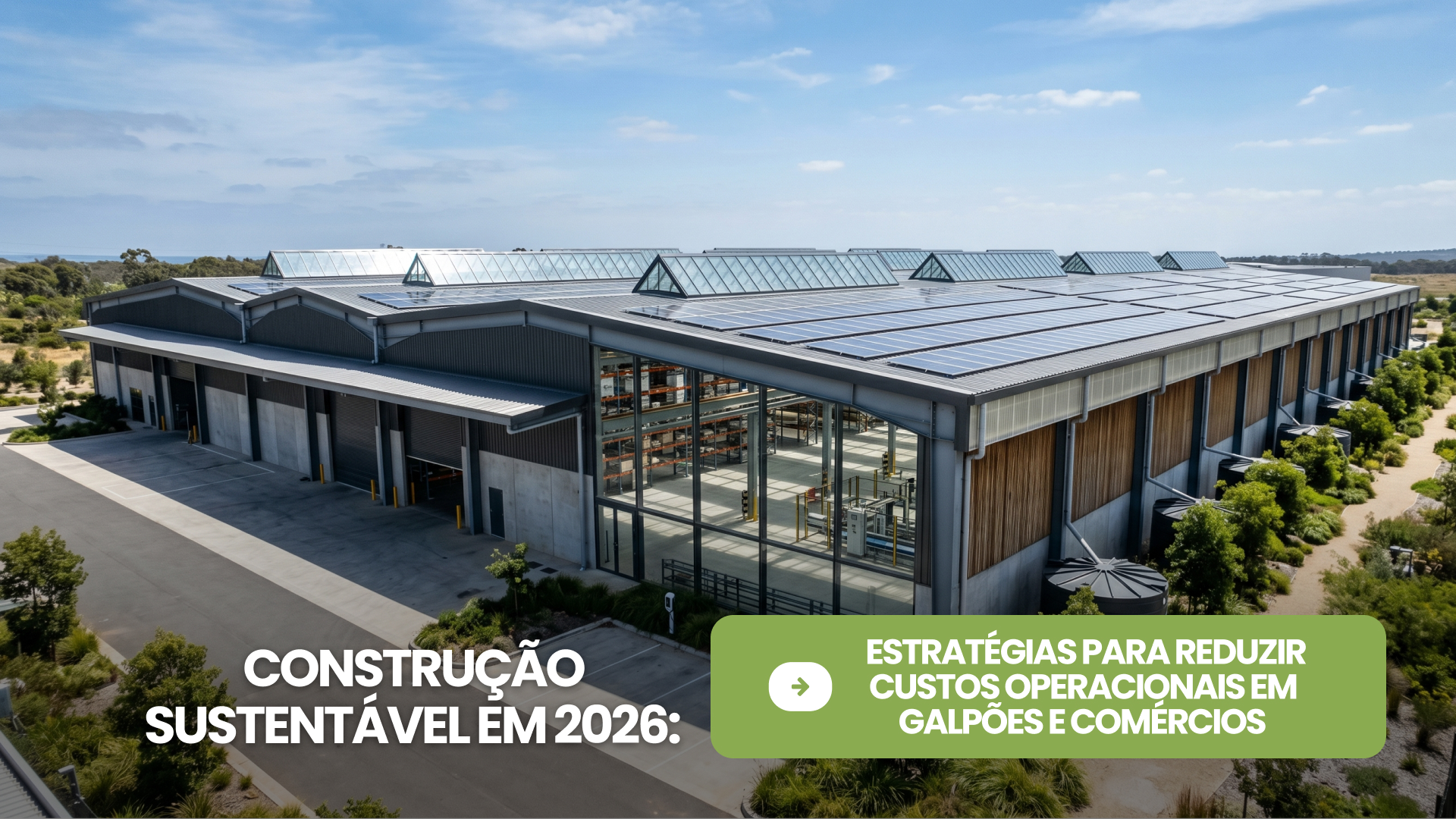 Construção Sustentável em 2026: Estratégias para reduzir custos operacionais em galpões e comércios